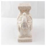 Elephant Figurine - White Vietnamese Decorative Statue with Carved Panels