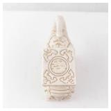 Elephant Figurine - White Vietnamese Decorative Statue with Carved Panels