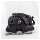 Elephant Family Figurine Set - Resin Elephant Sculptures on Rock Base