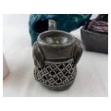 Elephant Figurine Set - 4-Piece Decorative Ceramic/Resin Collection