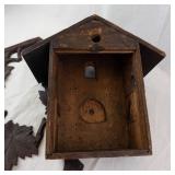Set of 4 Vintage Carved Cuckoo Clocks with Birds & Maple Leaf Motifs. (Parts/Need Repairs)