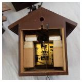 German Carved Cuckoo Clock Parts (Lot of 5) - Leaf & Bird Motif, Roman Dial (Parts/Need Repairs)