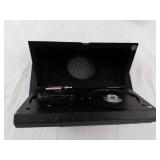 Desk Clock & Thermometer - Vintage Black Bakelite Triangular Stand  (Not tested, may need repair)