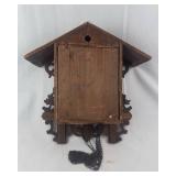 Vintage Carved Dark Wood Cuckoo Clock with Roman Numerals