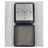 Elgin Square Watch - Swiss Made 7 Jewels with Date, Leather Travel Case