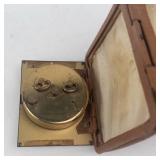 Vintage German Travel Clock in Leather Case - 7 Jewels