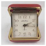 Seth Thomas Travel Alarm Clock - Red Leather Case, Germany
