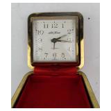 Seth Thomas Travel Alarm Clock - Red Leather Case, Germany