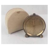 EMCA Swiss Made Vintage Alarm Clock 7 Jewels Brass Case