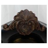Ornate Carved Wood Crest with Bronze Accent Shell Motif - Antique Furniture Ornament