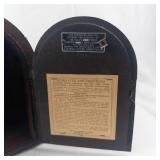 Vintage Ship-Wheel Mantel Clock - Dark Wood Case with Brass Bezel, Nautical Decor