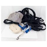 Weaver Leather Lunge Line & Nylon Horse Hobble with Fleece Lining & Farnam SuperMask II Arabian Fly Mask