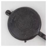Vintage Cast Iron Waffle Plates - Coiled-Handle Griddles