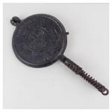 Vintage Cast Iron Waffle Plates - Coiled-Handle Griddles