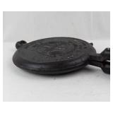 Vintage Cast Iron Waffle Plates - Coiled-Handle Griddles