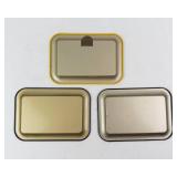 Vintage Souvenir Tin Trays - 3 Scenic Collectibles: USS North Carolina, Cass WV, Lincoln's Birthplace