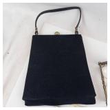 Beaded Black Velvet Evening Bag - Nail Buff - Geode Pen Holder - Hourglass (Brass Frame) (Lot of 4)