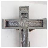 Crucifix Jesus on Cross Wall Plaque - Bronze Tone INRI