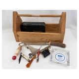 Vintage Mixed-Tool lot and Small Wooden Tool Box