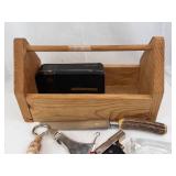 Vintage Mixed-Tool lot and Small Wooden Tool Box