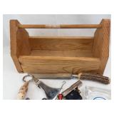 Vintage Mixed-Tool lot and Small Wooden Tool Box