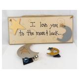Moon & Star Wall Plaque - Includes Two Moon Frames