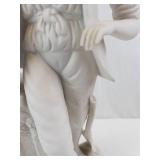 Porcelain Gentleman Figurine with Flower Pot - White Bisque