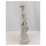 Porcelain Gentleman Figurine with Flower Pot - White Bisque