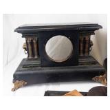 Antique Black Mantel Clock Bits and Parts