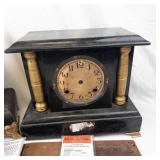 Antique Black Mantel Clock Bits and Parts