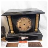 Antique Black Mantel Clock Bits and Parts