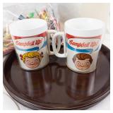Campbell's Up! Mugs (2) & 6 Aluminum Cups - Vintage Plastic Kitchenware