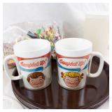 Campbell's Up! Mugs (2) & 6 Aluminum Cups - Vintage Plastic Kitchenware