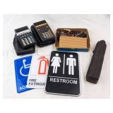Texas Instruments TI-59 Programmable Calculator Bundle - Signage, Umbrella & Stamp Kit (Lot of 3 Signs)