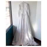 Bridal Lace-Embroidered Wedding Dress With Pearl Button Back & Train