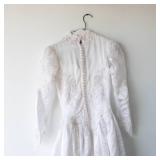 Bridal Lace-Embroidered Wedding Dress With Pearl Button Back & Train