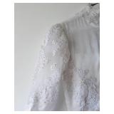 Bridal Lace-Embroidered Wedding Dress With Pearl Button Back & Train