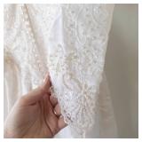Bridal Lace-Embroidered Wedding Dress With Pearl Button Back & Train