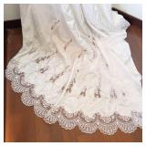 Bridal Lace-Embroidered Wedding Dress With Pearl Button Back & Train