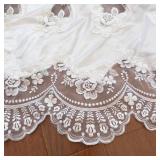 Bridal Lace-Embroidered Wedding Dress With Pearl Button Back & Train