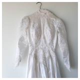 Bridal Lace-Embroidered Wedding Dress With Pearl Button Back & Train