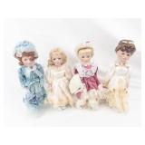 Vintage Porcelain Fashion Dolls - 4 in Lace Dresses (Lot of 4)