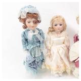 Vintage Porcelain Fashion Dolls - 4 in Lace Dresses (Lot of 4)