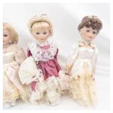 Vintage Porcelain Fashion Dolls - 4 in Lace Dresses (Lot of 4)