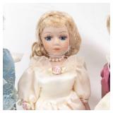 Vintage Porcelain Fashion Dolls - 4 in Lace Dresses (Lot of 4)