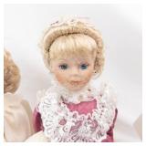 Vintage Porcelain Fashion Dolls - 4 in Lace Dresses (Lot of 4)