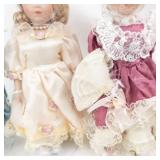 Vintage Porcelain Fashion Dolls - 4 in Lace Dresses (Lot of 4)