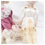 Vintage Porcelain Fashion Dolls - 4 in Lace Dresses (Lot of 4)