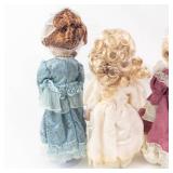 Vintage Porcelain Fashion Dolls - 4 in Lace Dresses (Lot of 4)