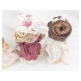 Vintage Porcelain Fashion Dolls - 4 in Lace Dresses (Lot of 4)